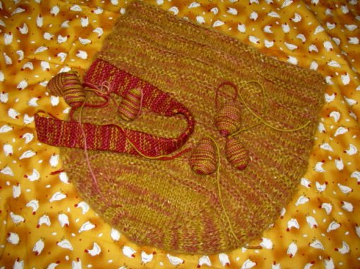 Chicken hobo handbag purse knitted felted