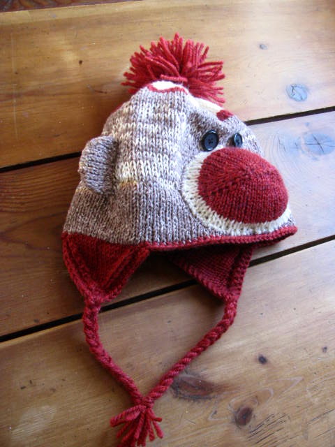 Sock monkey hat knitting pattern